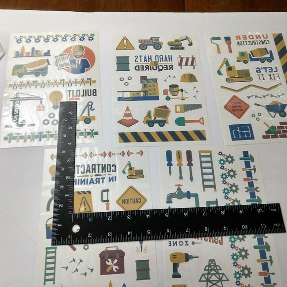 Construction Kids Tattoos Temporary 50 Plus Designs Fun Party Supplies - Picture 6 of 7